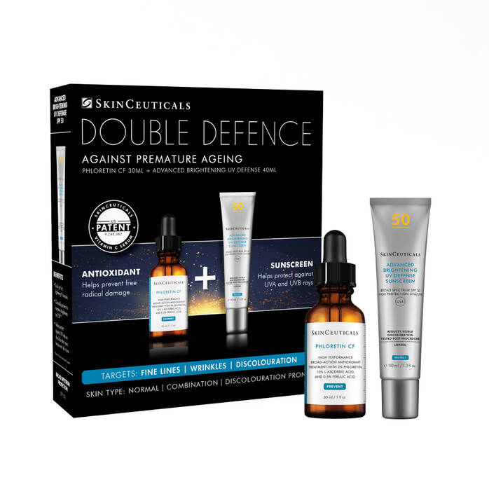 SkinCeuticals Double Defence Phloretin CF Kit. Free Full Sized Advanced Brightening UV Defence SPF 50 Worth €60.00